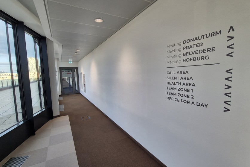 Signpost of all the different rooms in ICS Hub B 